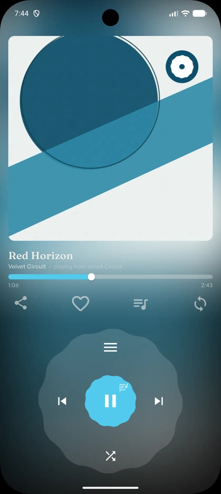 kleos music app interface, screenshot 1